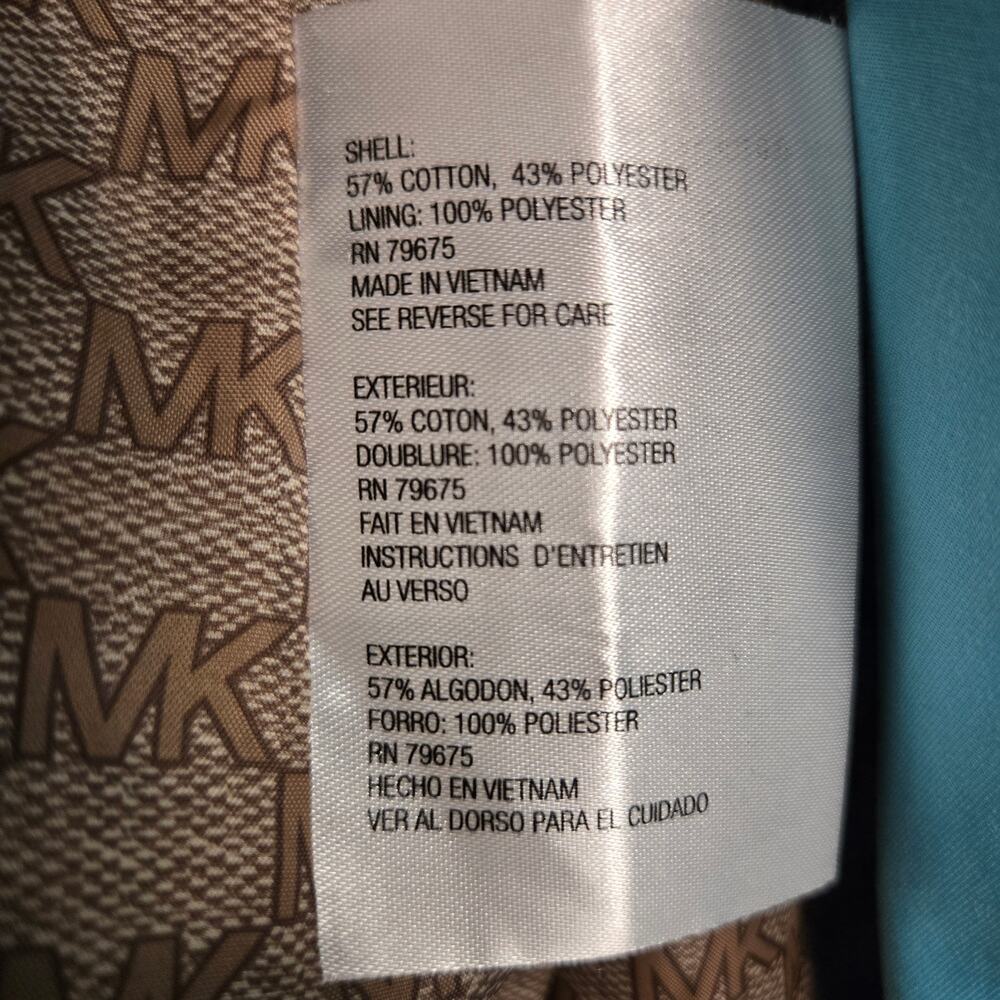 Women's Michael Kors Trench Coat Raincoat Turquoise Medium - Picture 15 of 16